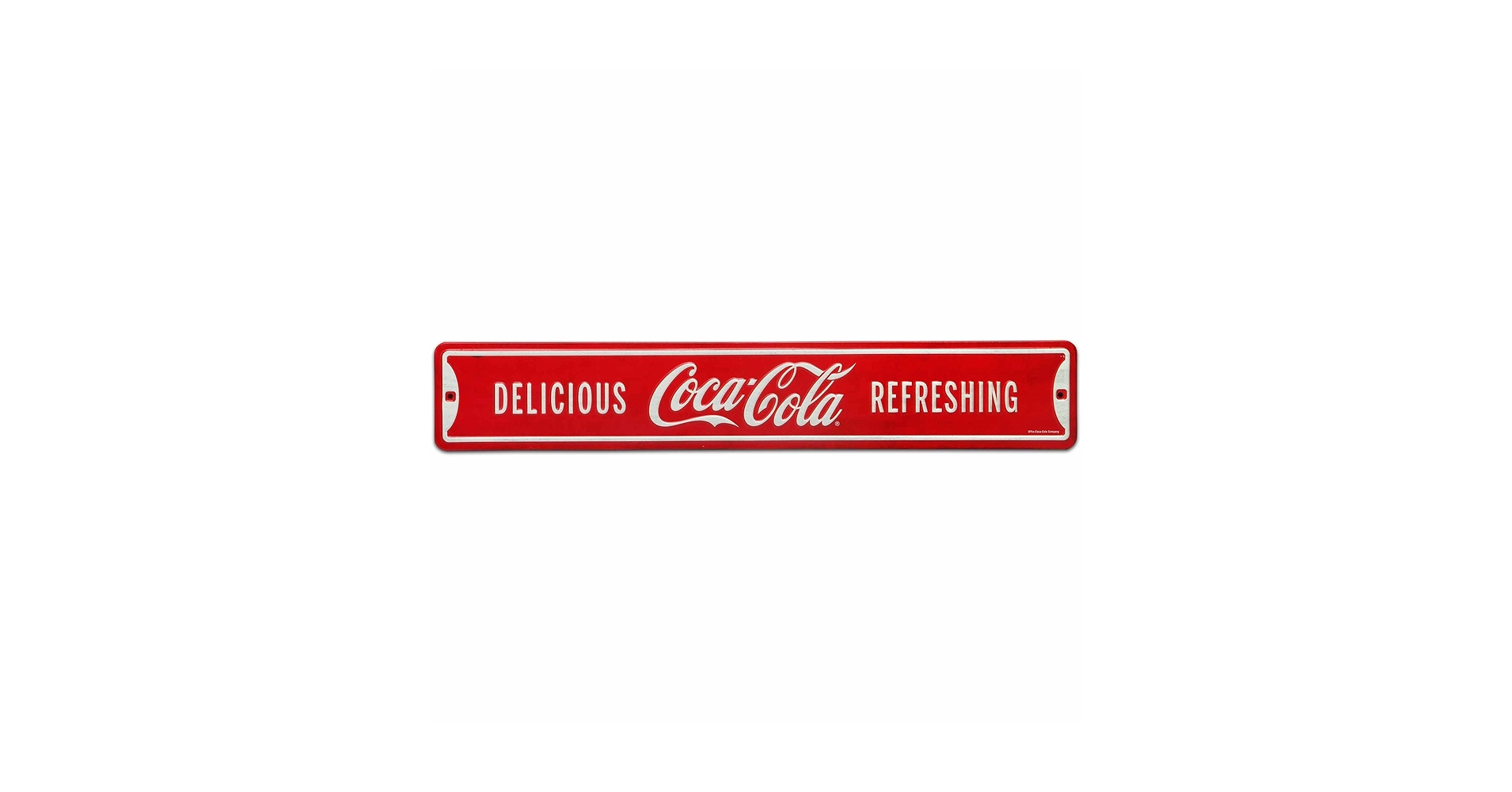 Coca Cola 看板 Enjoy Coca-Cola Sign: Original Vintage Tin Litho Vending